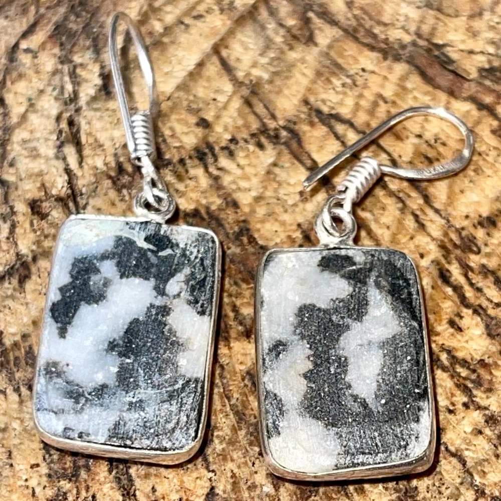 White Buffalo Turquoise Earrings 1 1/2” - Picture 6 of 10